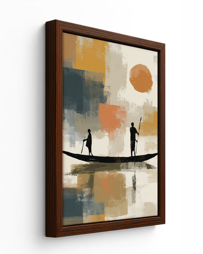 On the Niger - Black Framed Canvas