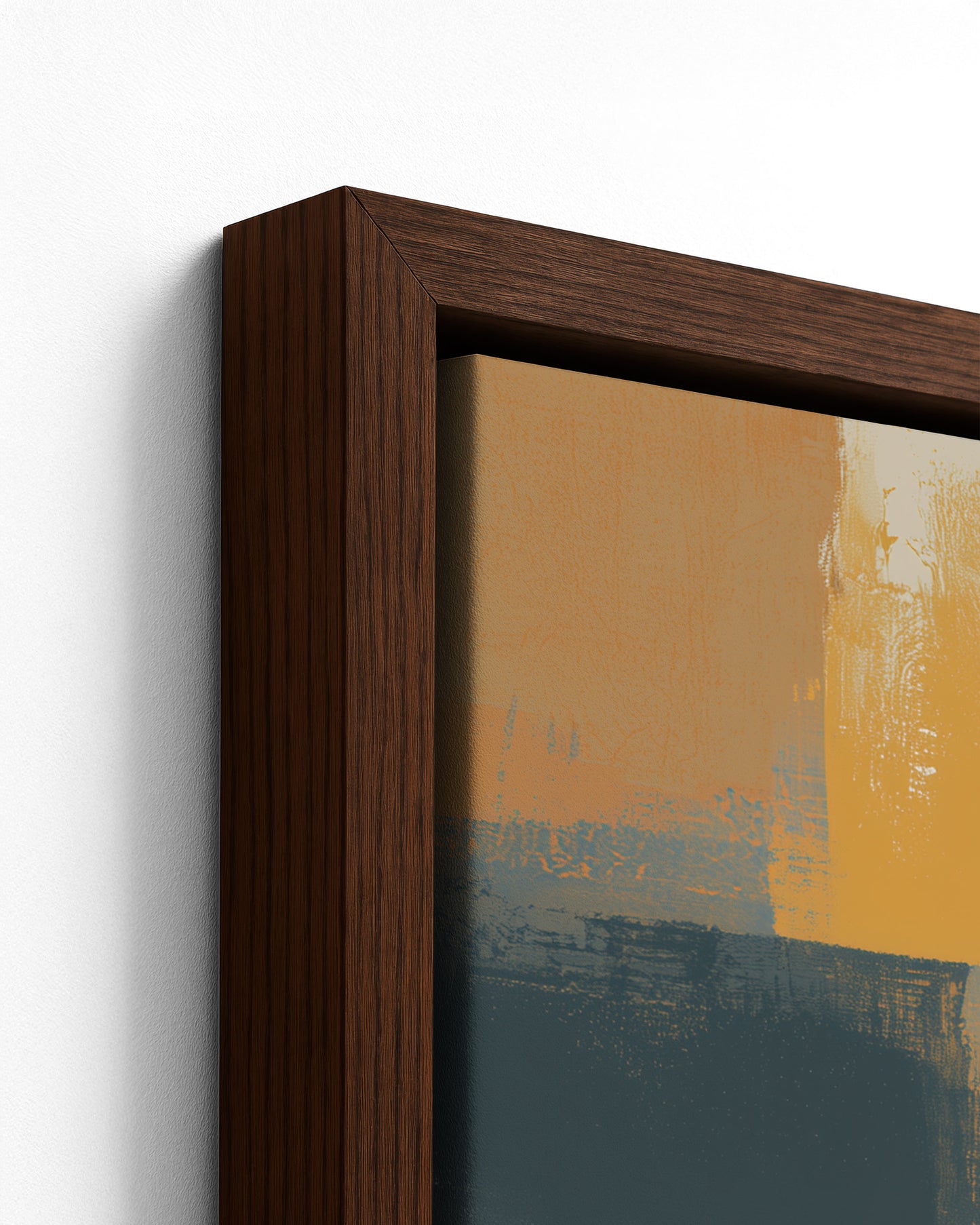 On the Niger - Dark Wood Framed Canvas Detail