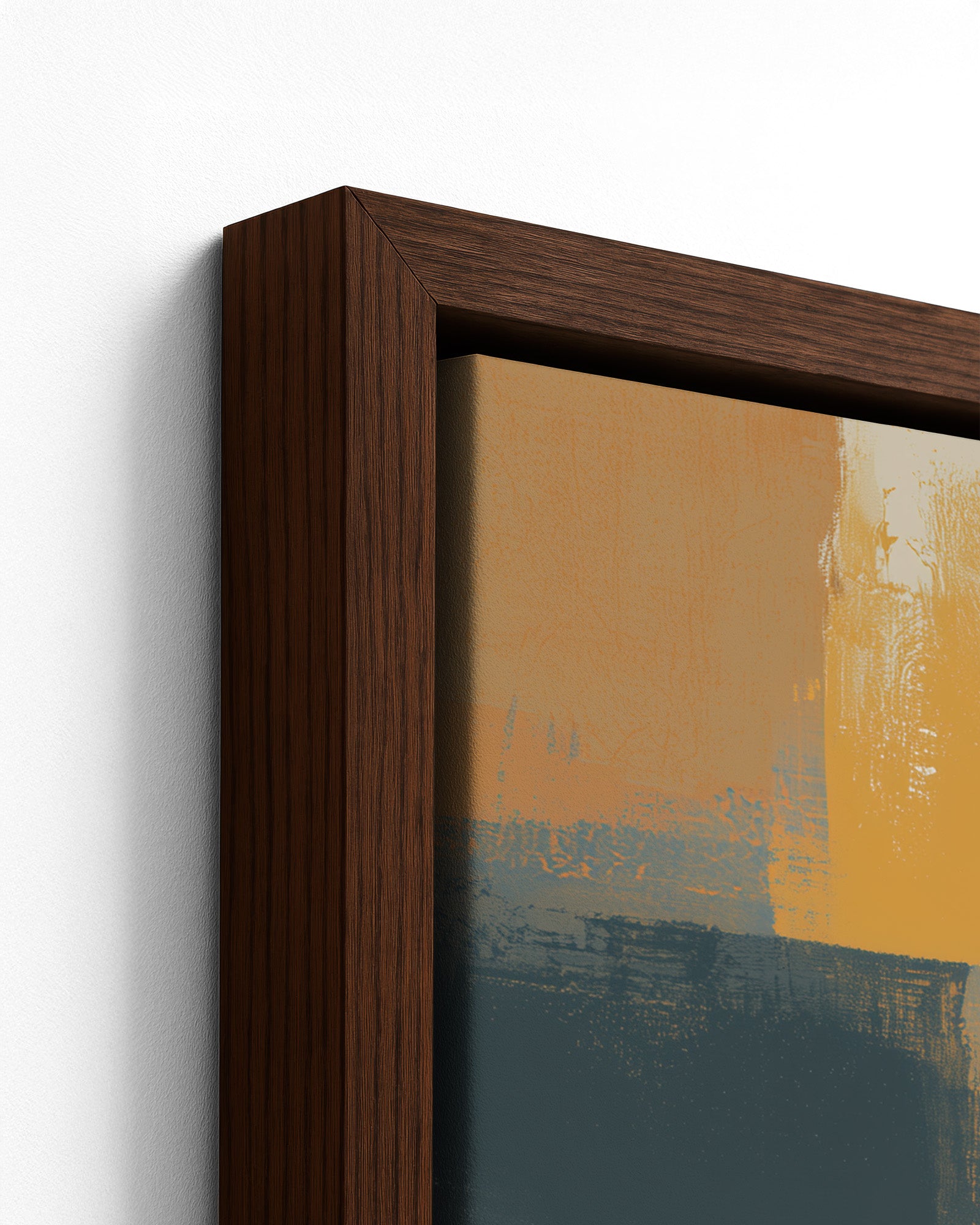 On the Niger - Dark Wood Framed Canvas Detail