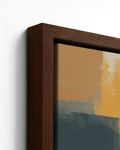 On the Niger - Dark Wood Framed Canvas Detail