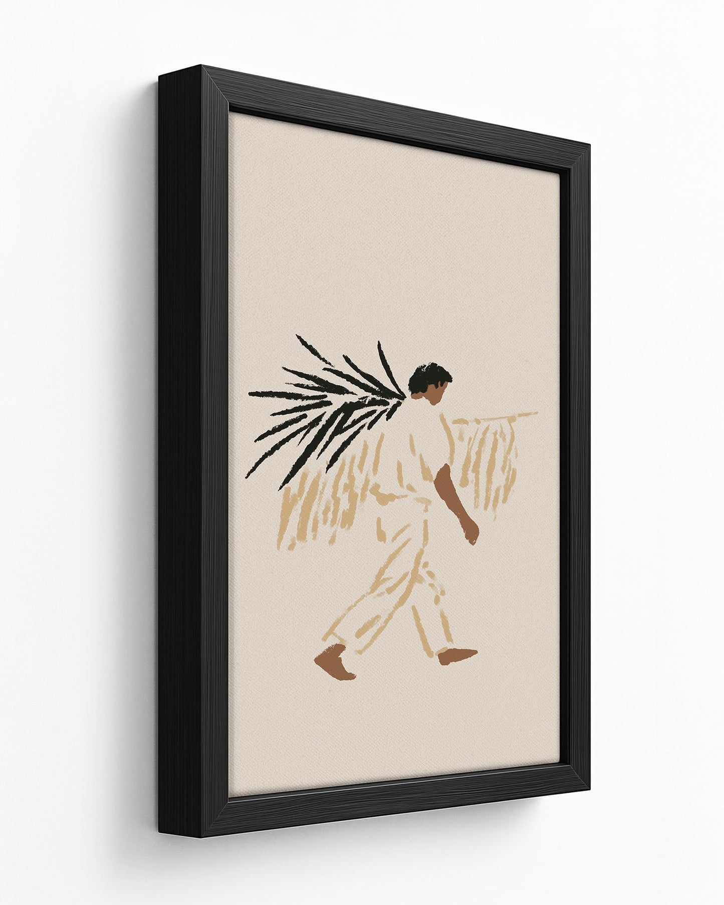 Palm Harvest - Dark Wood Framed Canvas