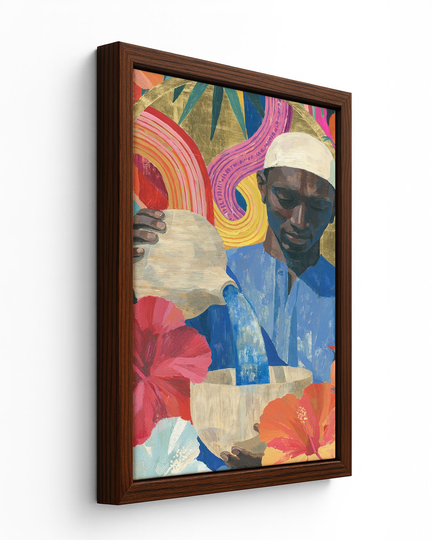 Palm Wine - Black Framed Canvas