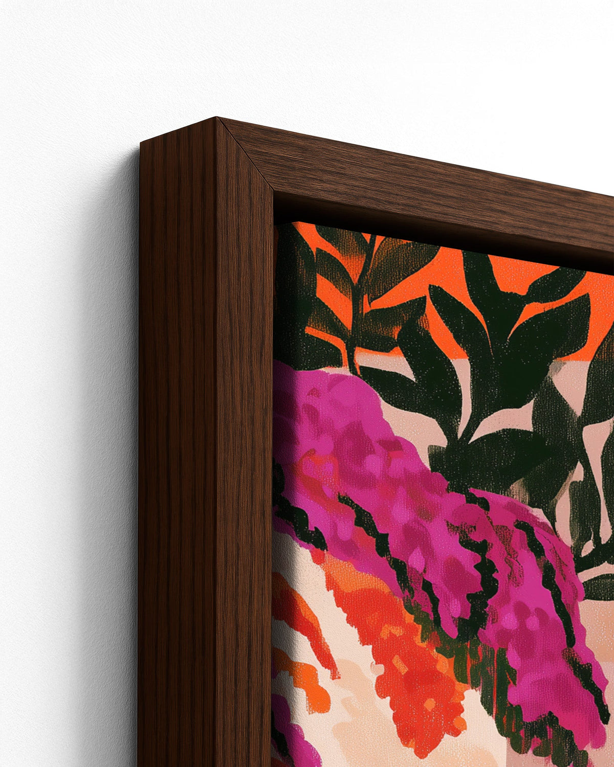 Pelourinho Steps - Dark Wood Framed Canvas Detail