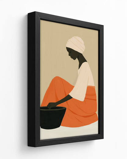 Quietude - Dark Wood Framed Canvas