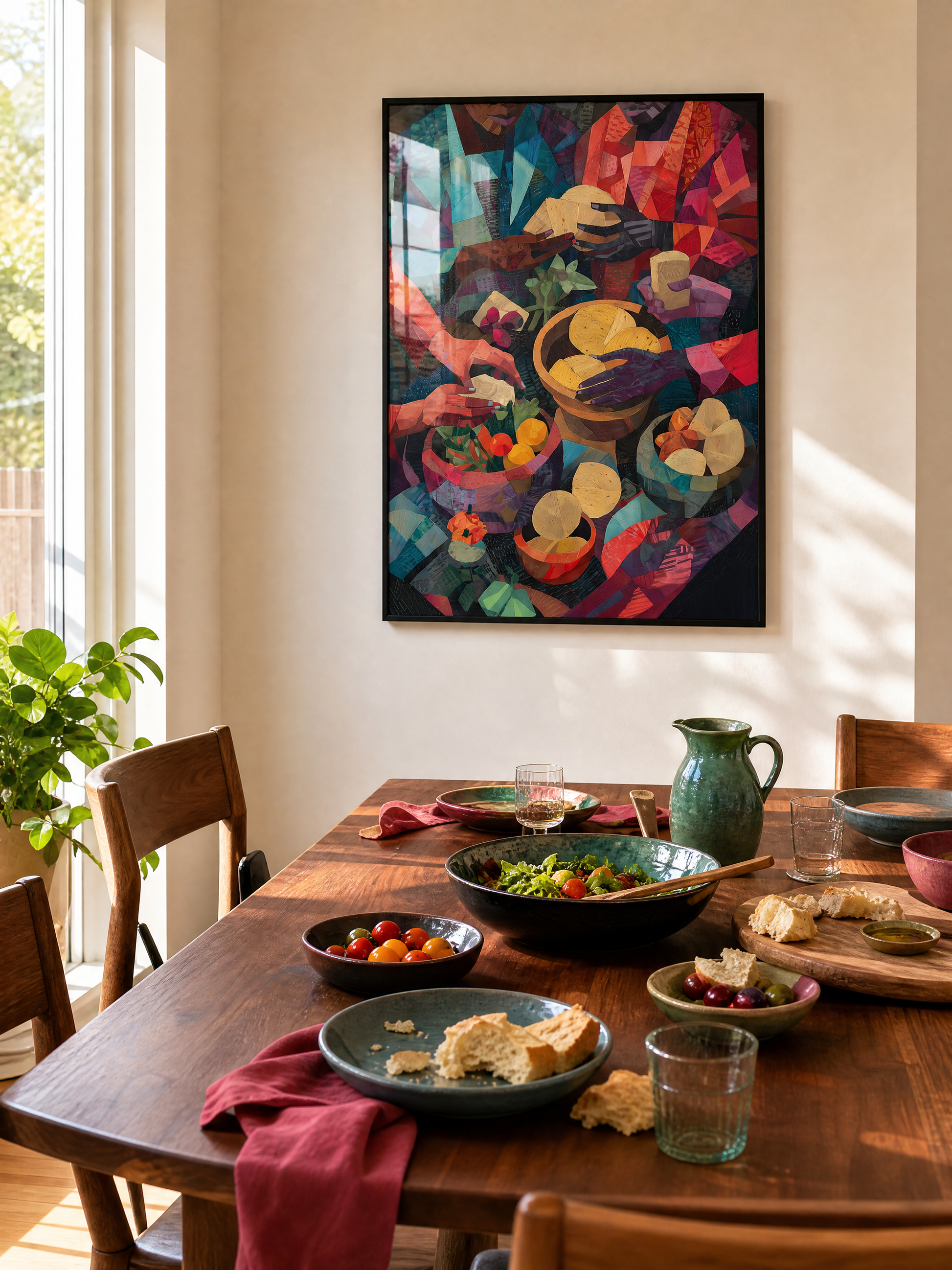 Circle of Sharing framed art print styled in a room
