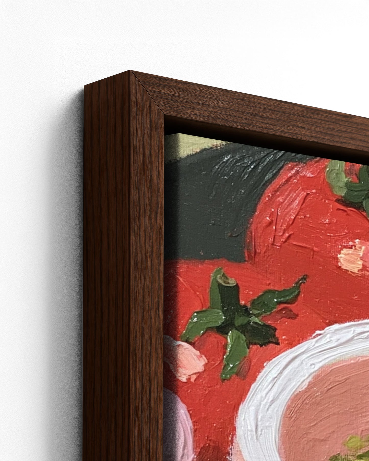Red Harvest - Dark Wood Framed Canvas Detail