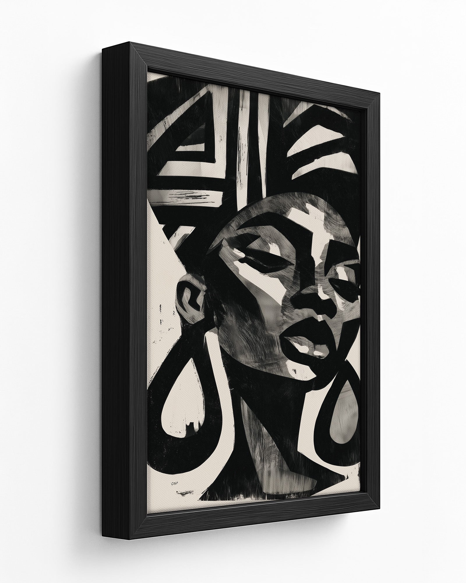Relief - Dark Wood Framed Canvas