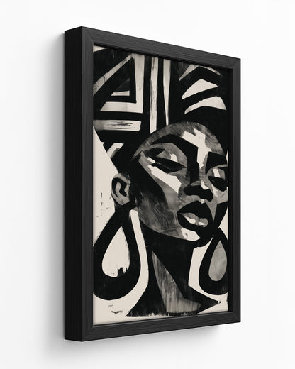 Relief - Dark Wood Framed Canvas