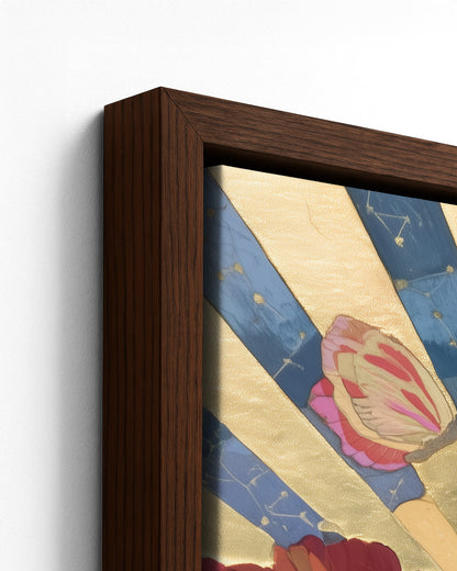 Reverie - Dark Wood Framed Canvas Detail