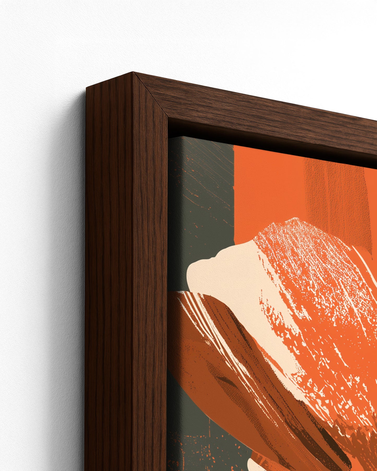 Roselle - Dark Wood Framed Canvas Detail