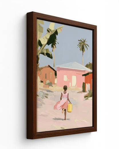Run Ahead - Black Framed Canvas