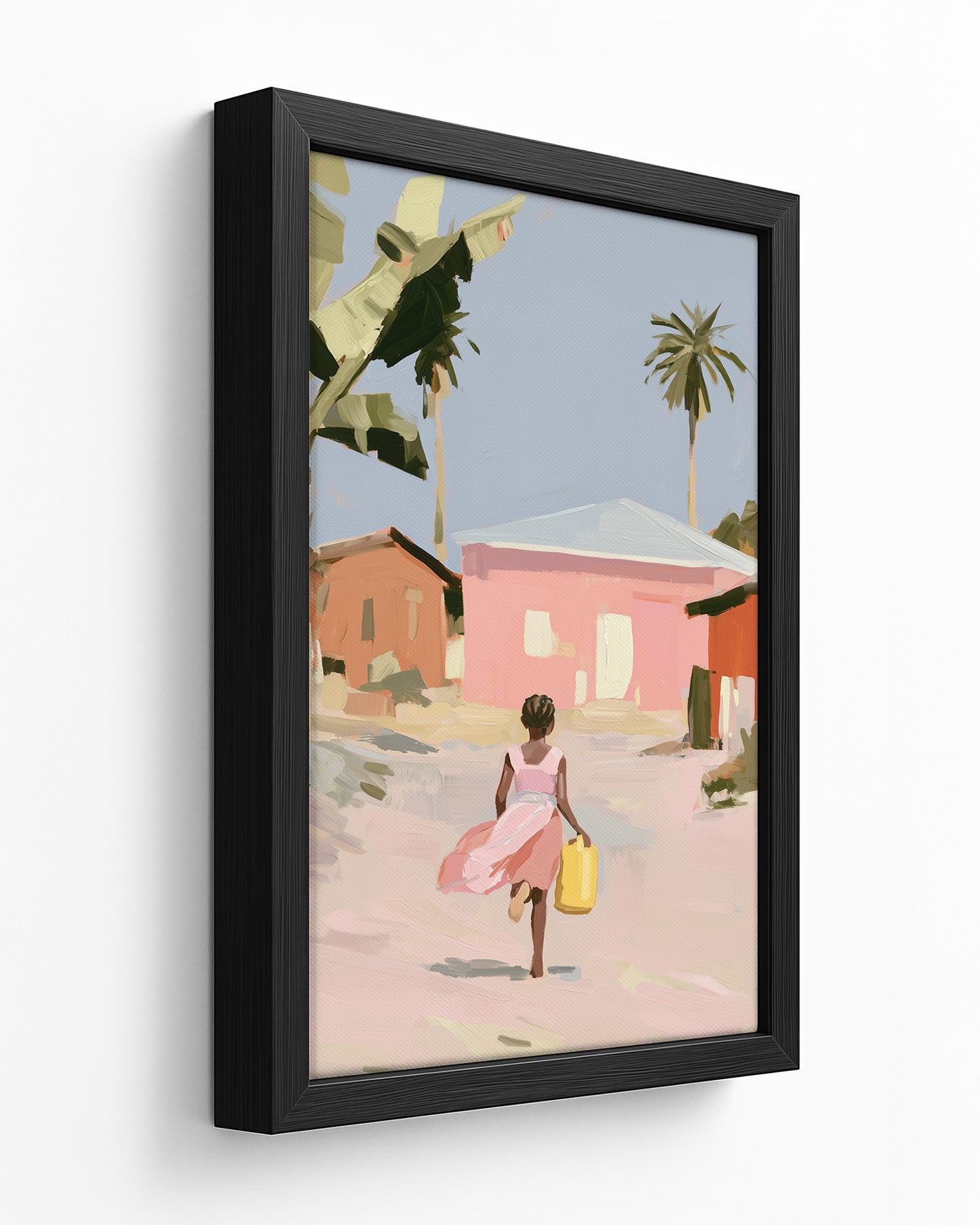 Run Ahead - Dark Wood Framed Canvas
