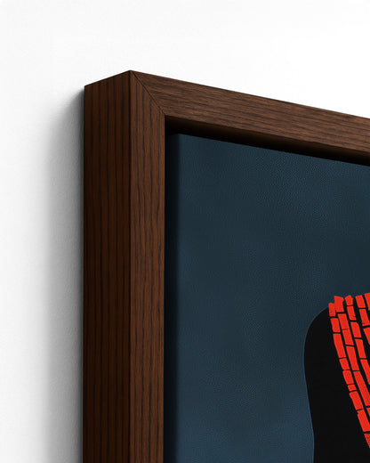 Sentinel - Dark Wood Framed Canvas Detail