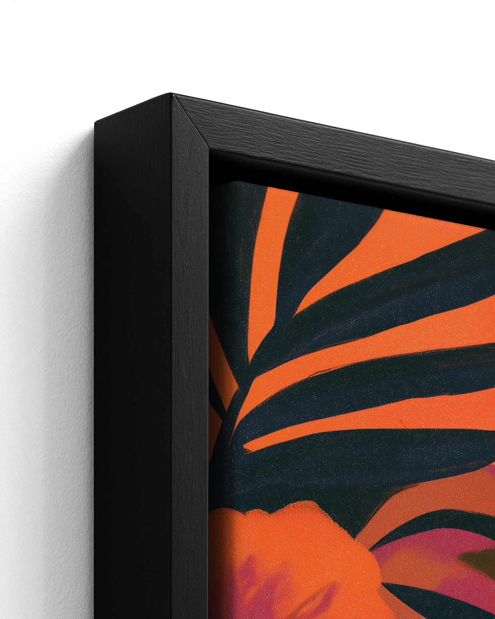 Sisters in Bloom - Black Framed Canvas Detail
