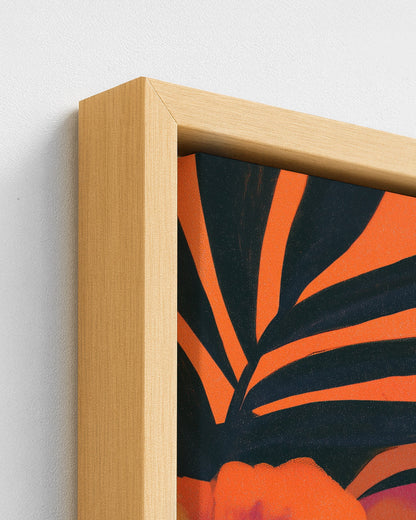 Sisters in Bloom - Wood Framed Canvas Detail