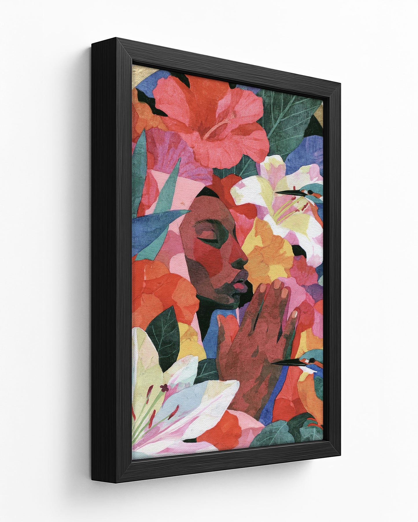 Songbird - Dark Wood Framed Canvas