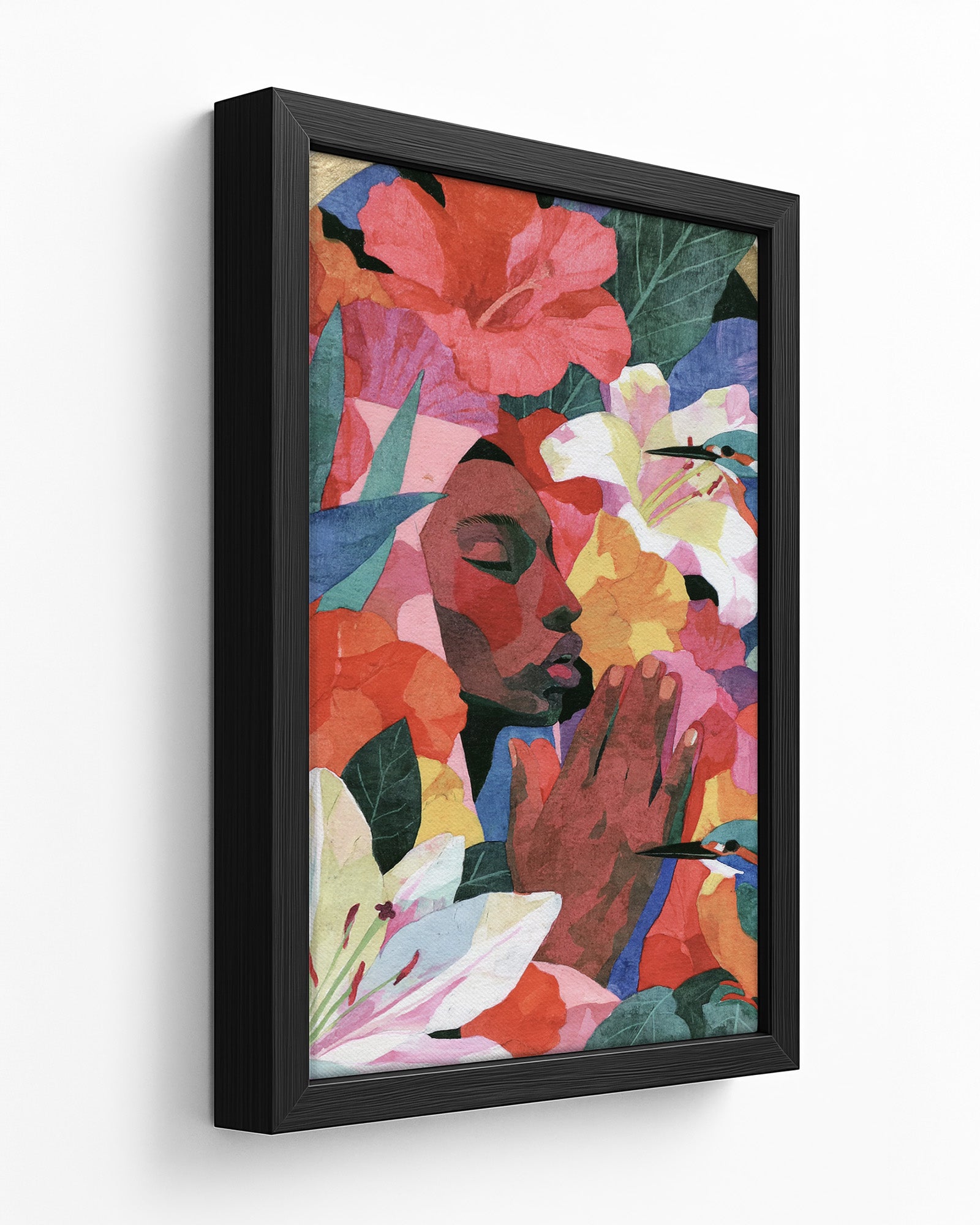 Songbird - Dark Wood Framed Canvas