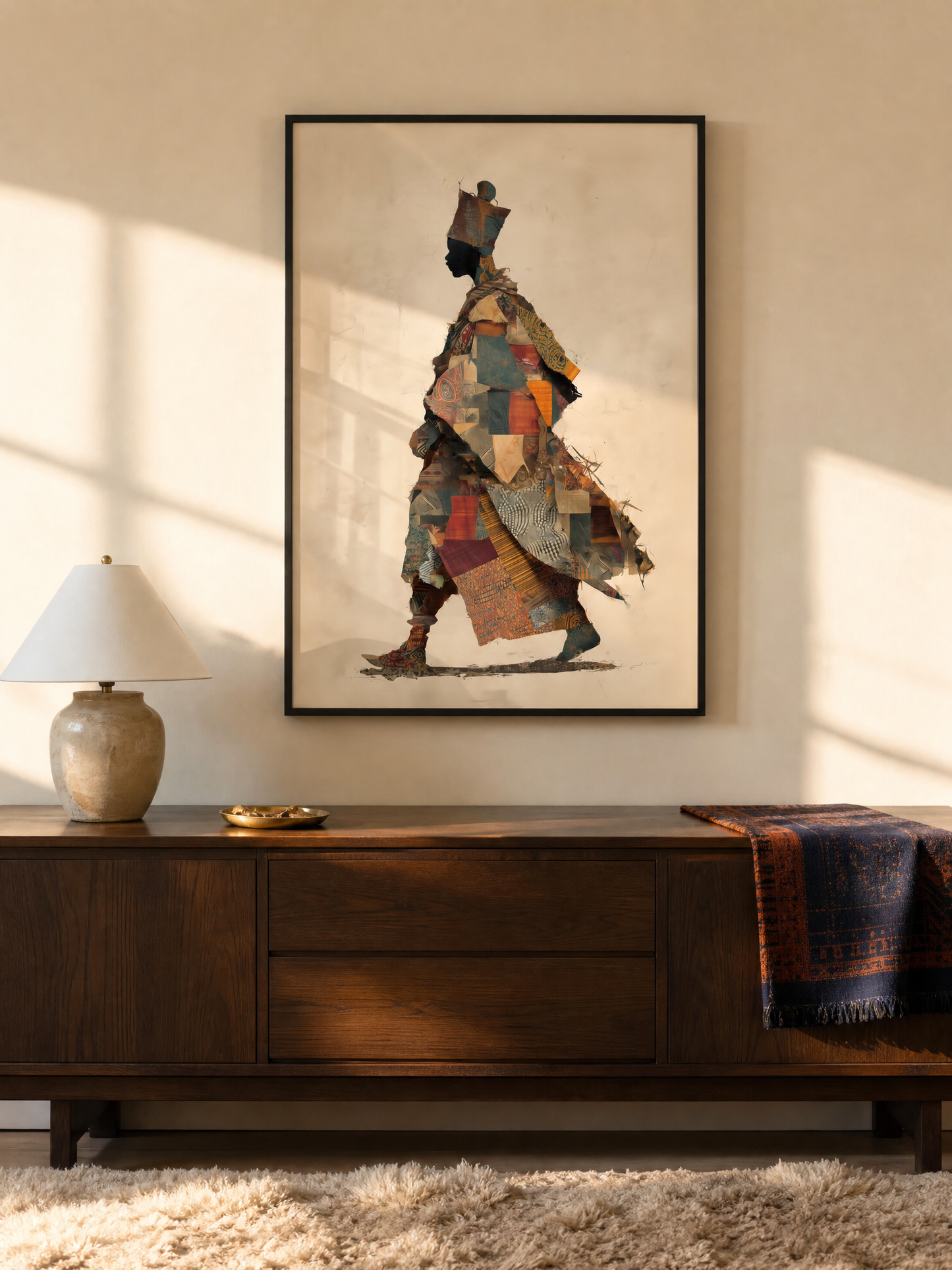 The Wanderer framed art print styled in a room