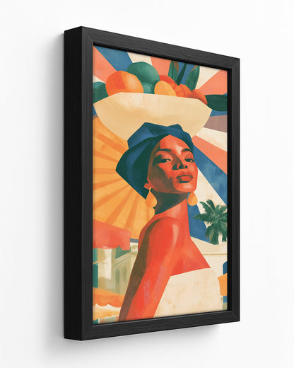 The Baiana - Dark Wood Framed Canvas