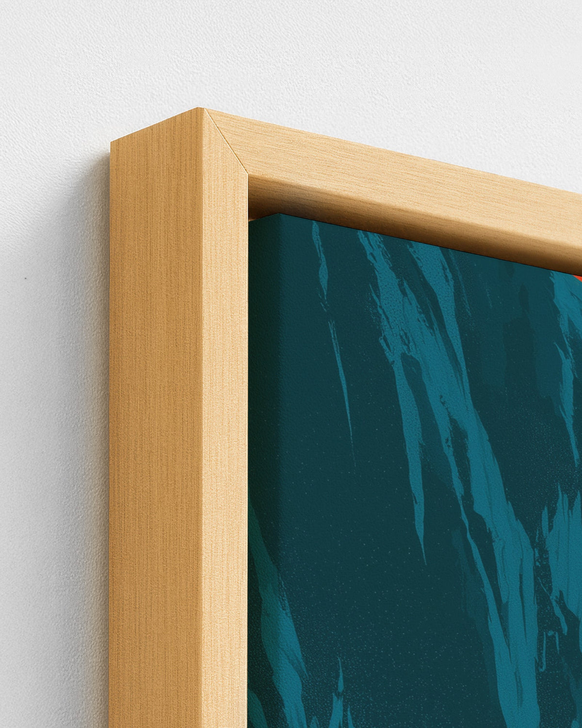 The Cascade - Wood Framed Canvas Detail
