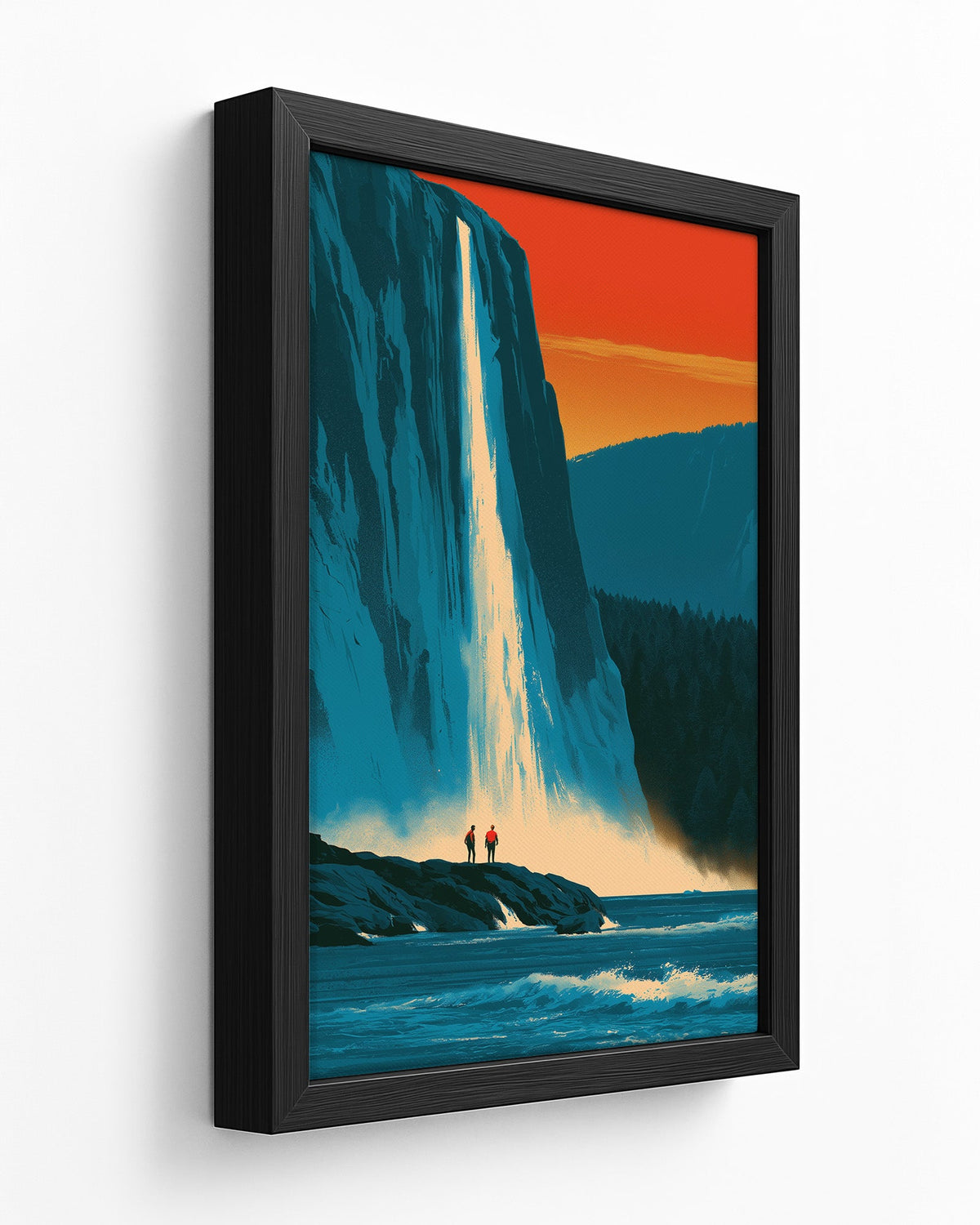 The Cascade - Dark Wood Framed Canvas