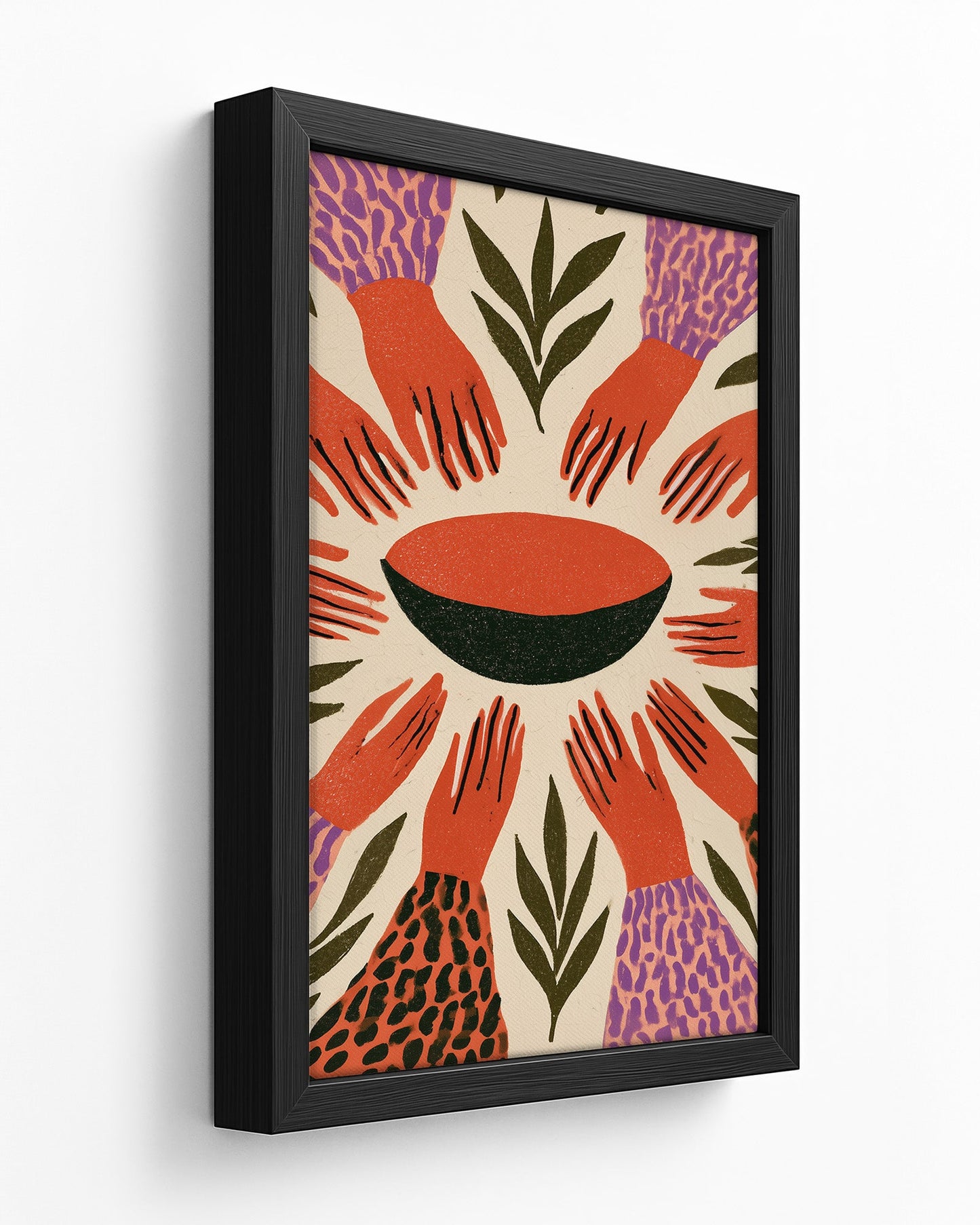 The Circle - Dark Wood Framed Canvas
