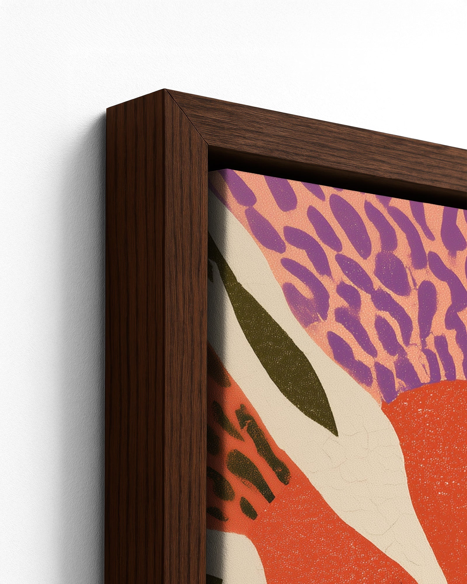 The Circle - Dark Wood Framed Canvas Detail