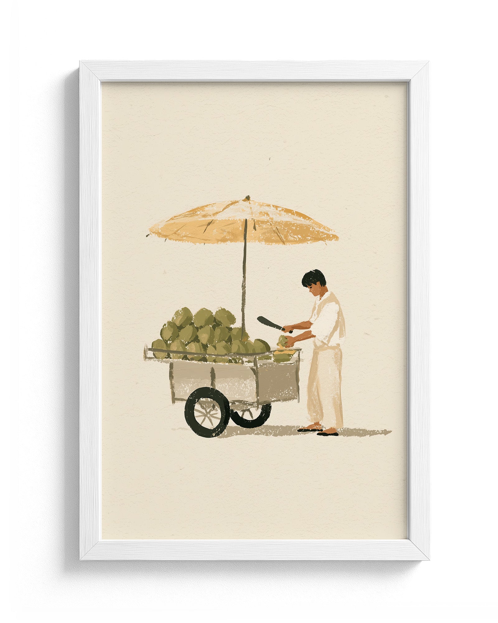 The Coconut Seller - White Frame Main