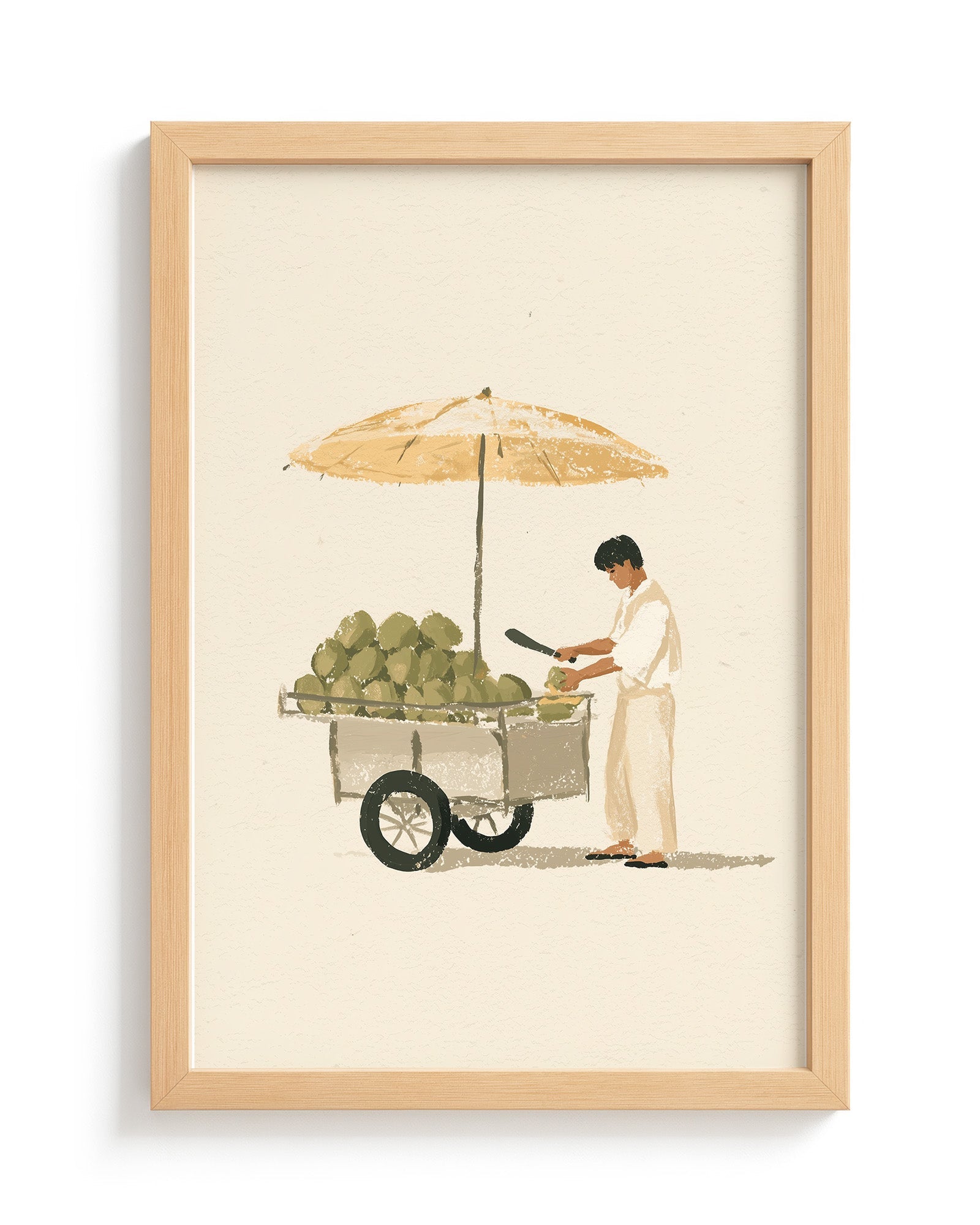 The Coconut Seller - Wood Frame