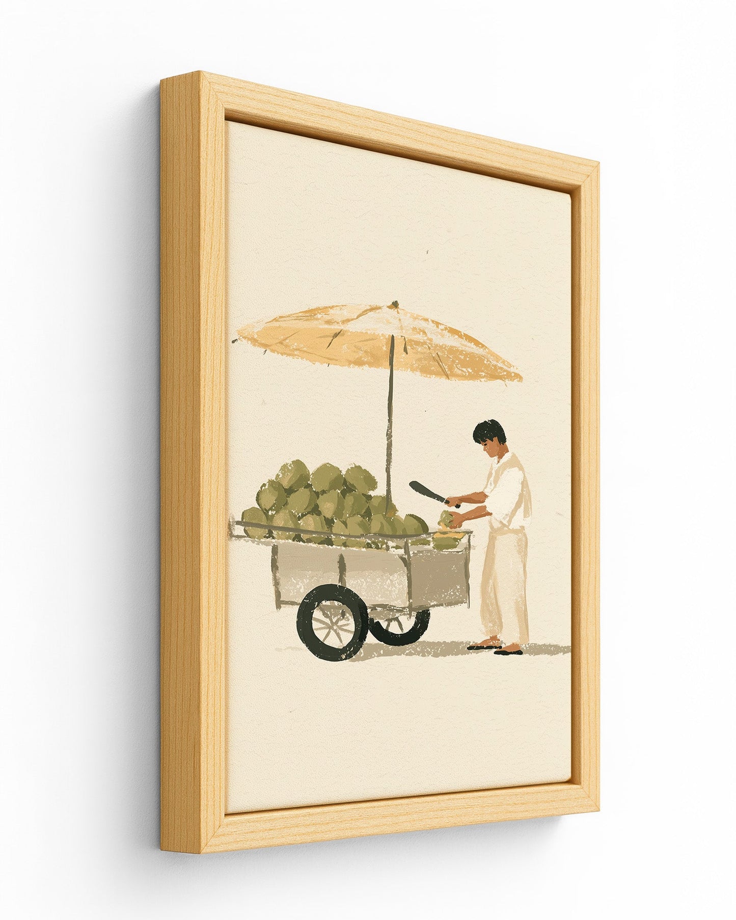 The Coconut Seller - Wood Framed Canvas