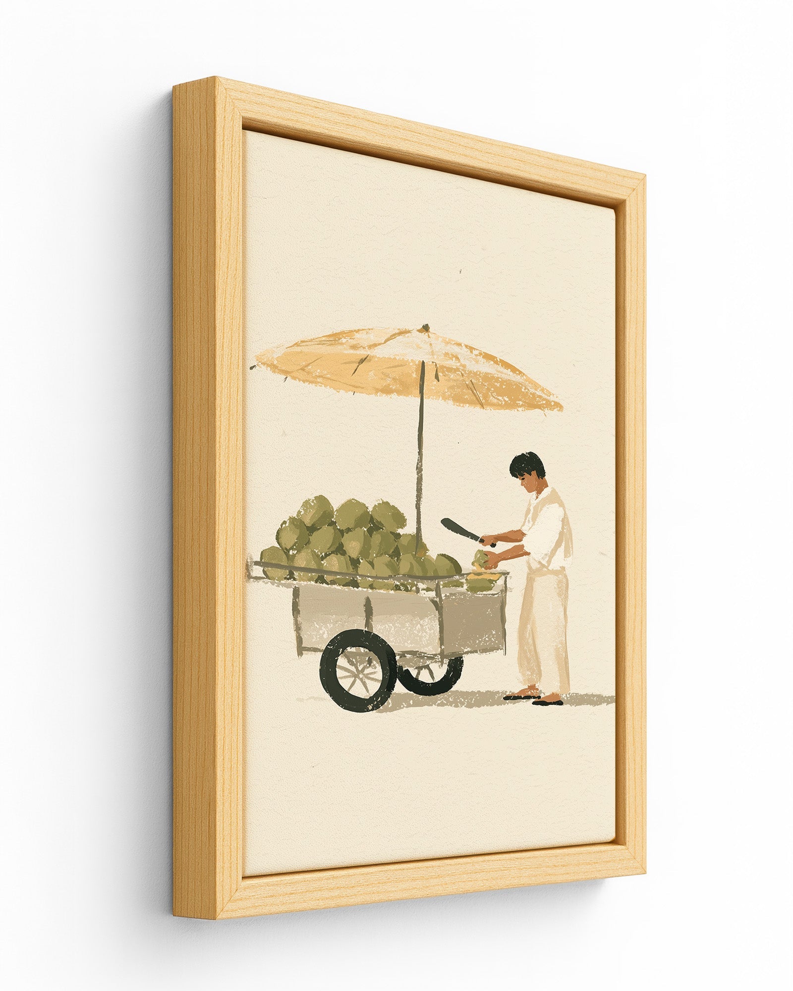 The Coconut Seller - Wood Framed Canvas