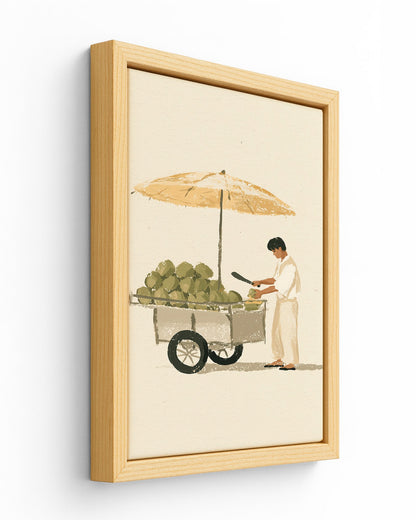 The Coconut Seller - Wood Framed Canvas