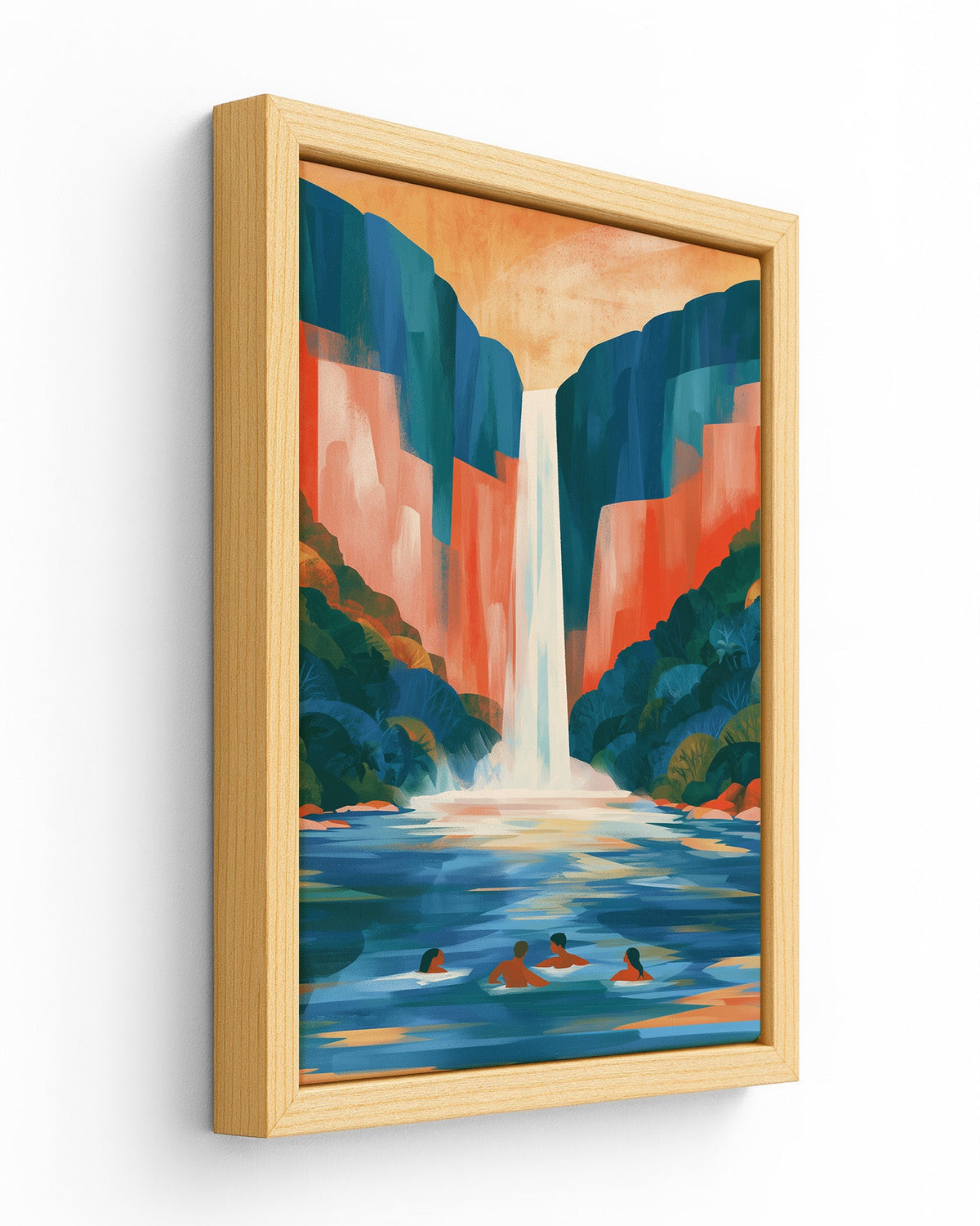 The Falls - Wood Framed Canvas
