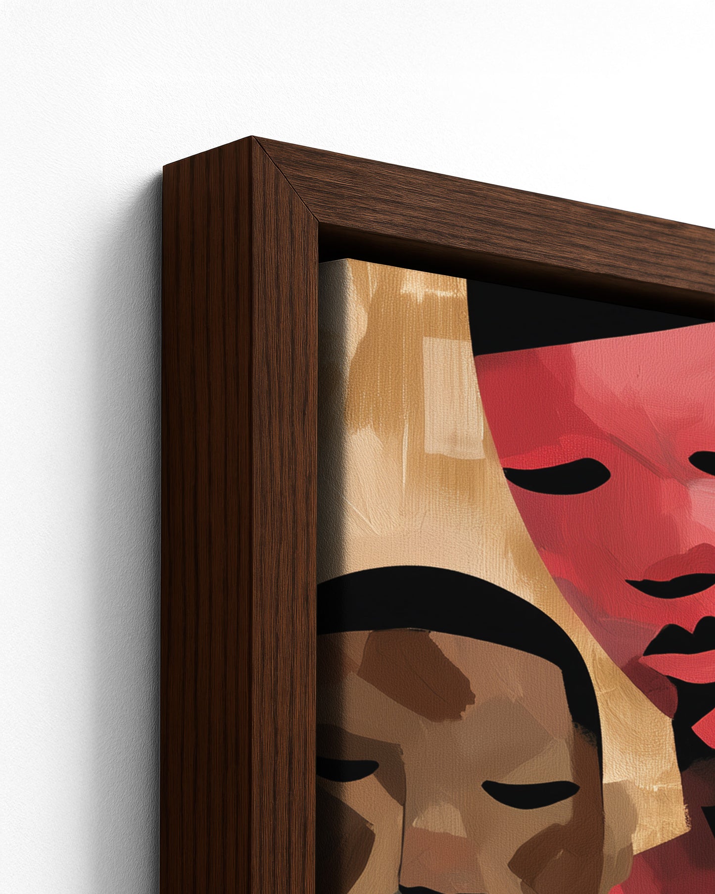 The Gathering - Dark Wood Framed Canvas Detail