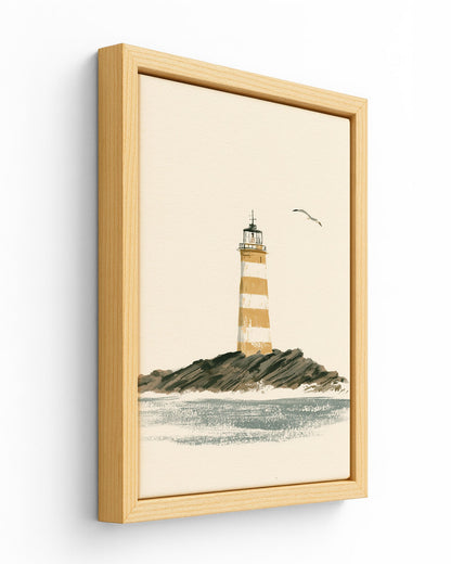 The Lighthouse - Wood Framed Canvas
