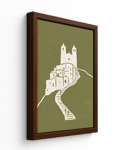 The Old Town - Black Framed Canvas
