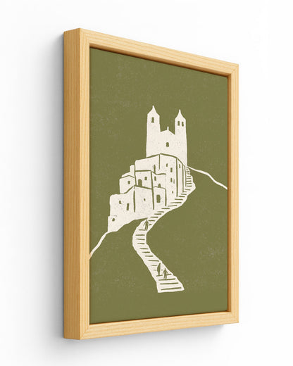 The Old Town - Wood Framed Canvas