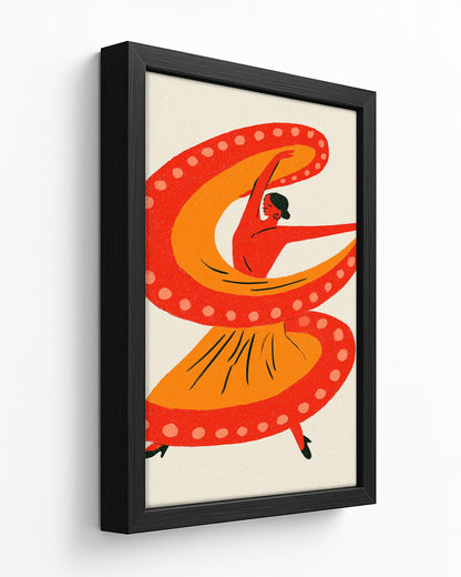 The Whirl - Dark Wood Framed Canvas