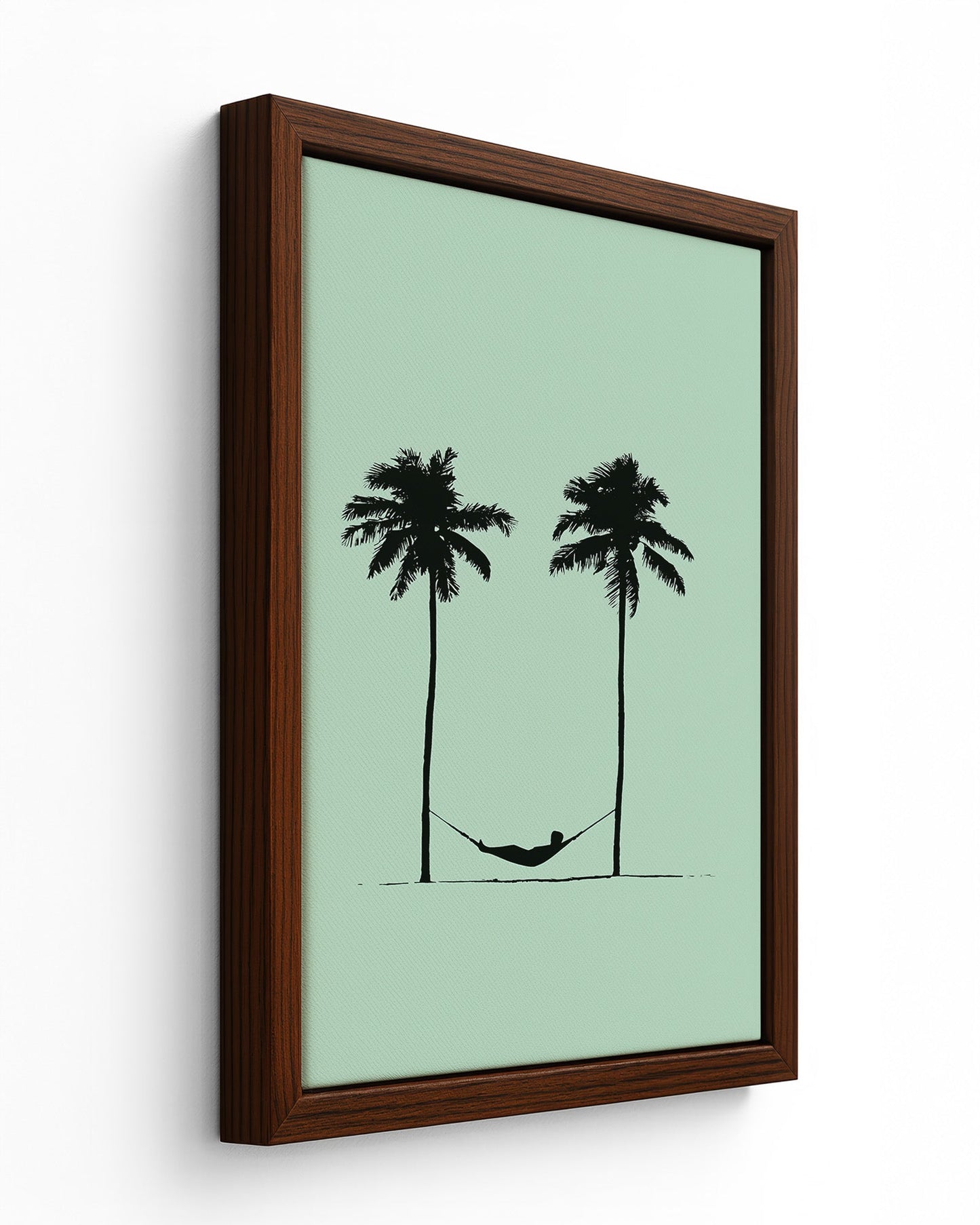 Two Palms - Black Framed Canvas