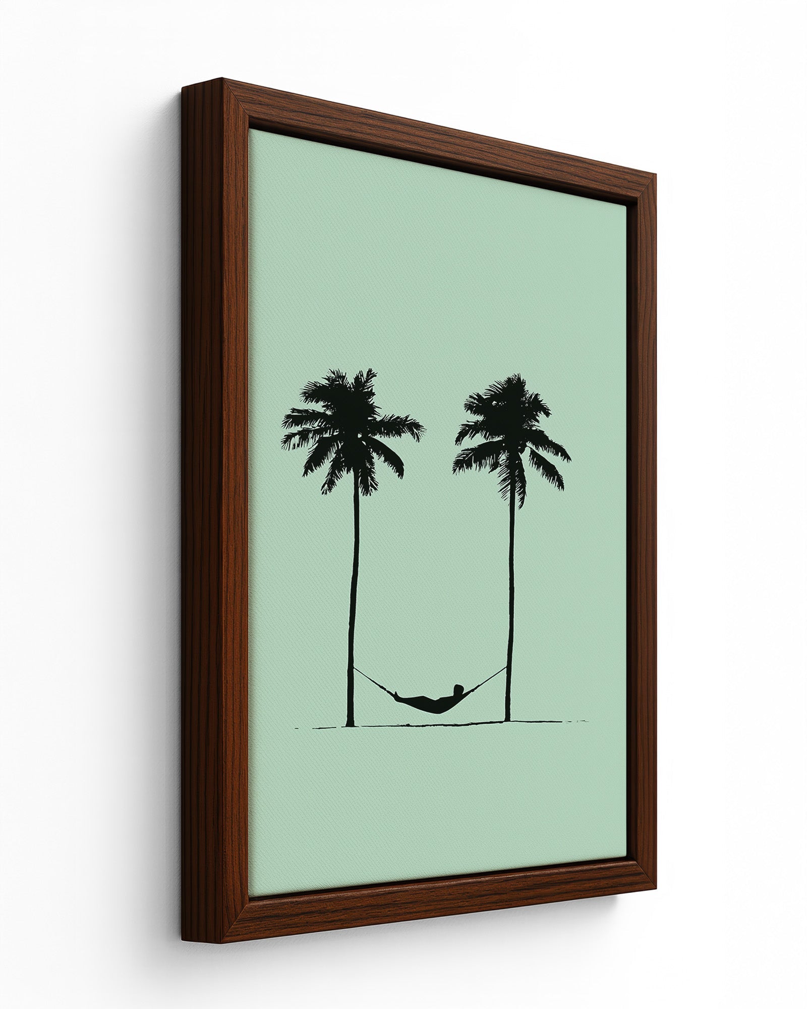 Two Palms - Black Framed Canvas