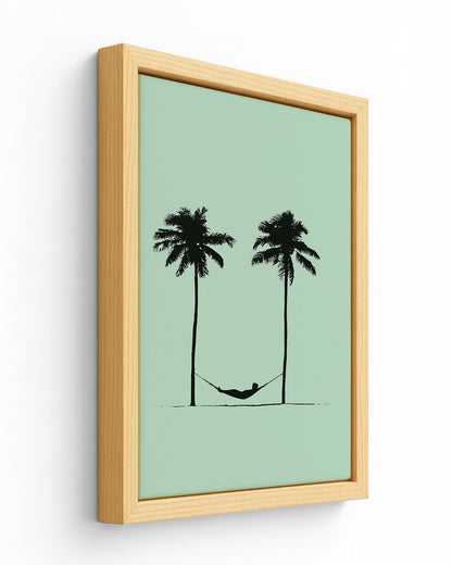 Two Palms - Wood Framed Canvas