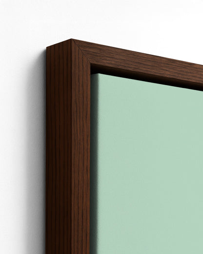 Two Palms - Dark Wood Framed Canvas Detail