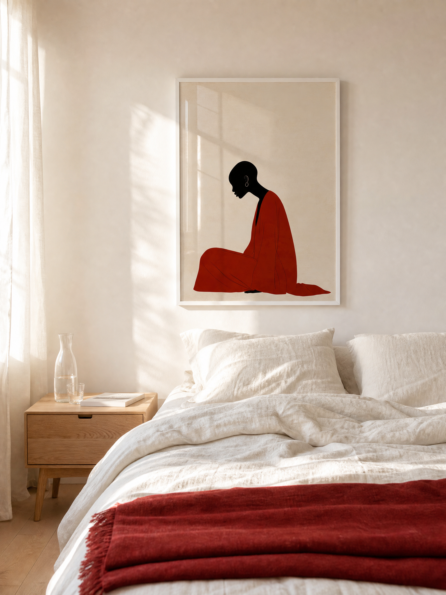 Soft as a Prayer framed art print styled in a room