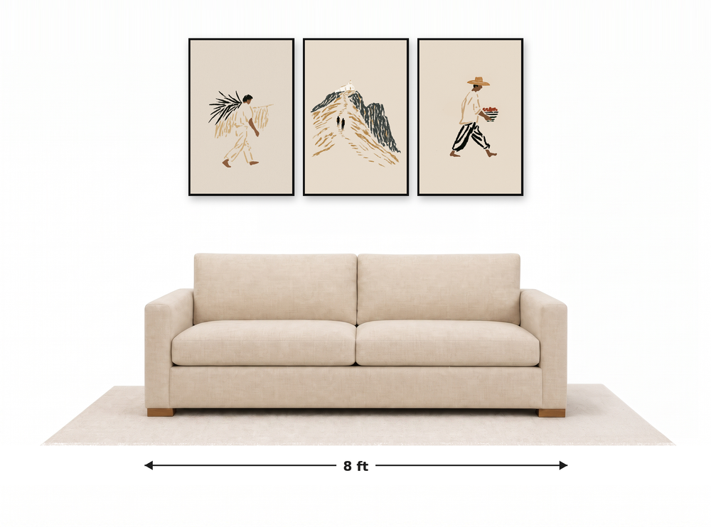 XX Large gallery wall above an 8 ft couch