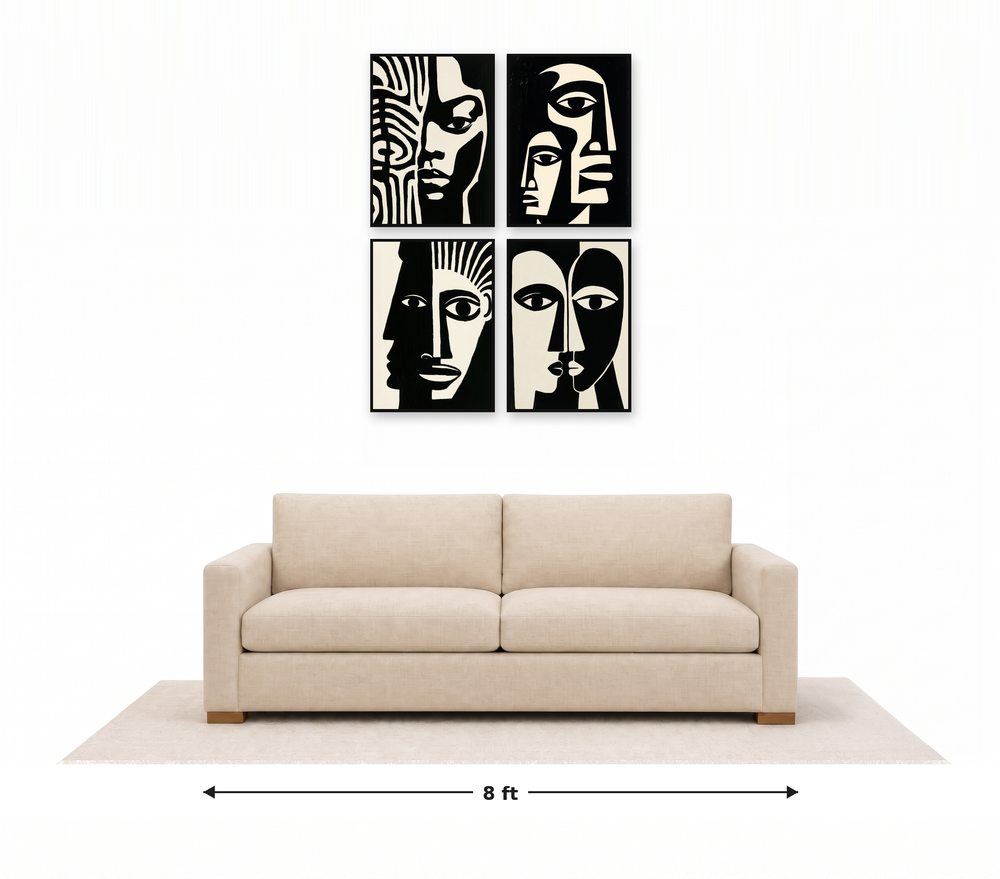 XX Large gallery wall above an 8 ft couch