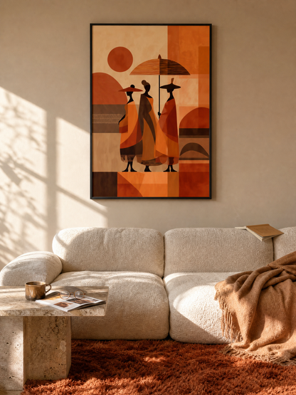 Amber Shade framed art print styled in a room