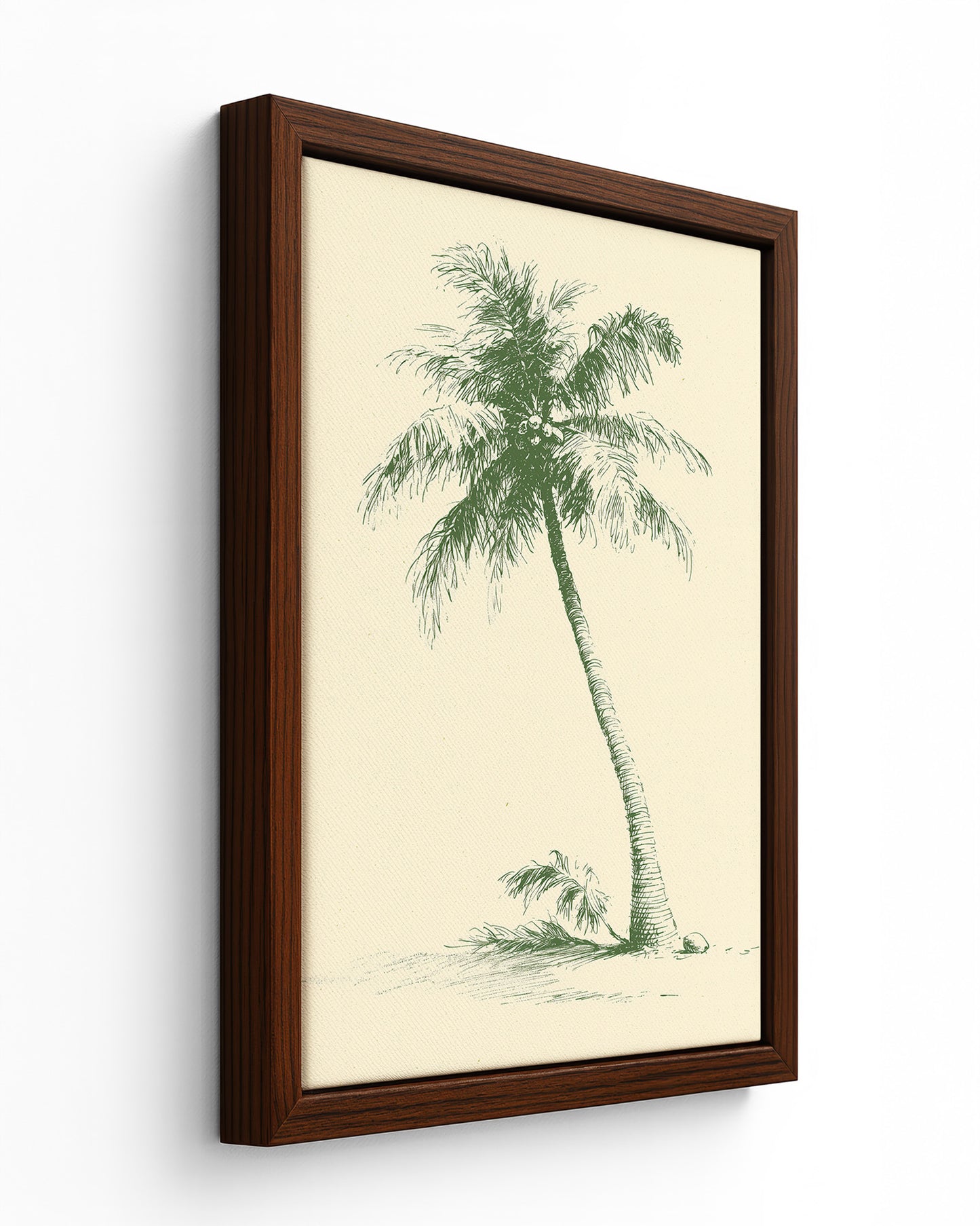 The Coconut Palm - Black Framed Canvas