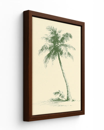 The Coconut Palm - Black Framed Canvas