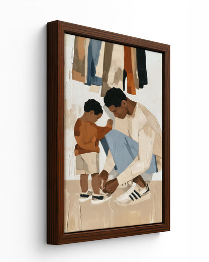 Laces - Dark Wood Framed Canvas