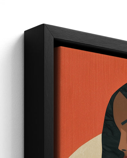Serving - Black Framed Canvas Detail